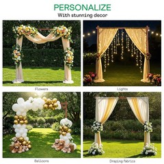 Acacia Wood Wedding Arch Stand Garden Wedding Backdrop 7.2FT Wooden Decoration
