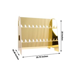 Gold 25″ Foam 2-Tier Wine Glass Rack Champagne Flute Holder Stand Events