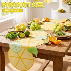 Summer Orange Citrus Table Runner 72×14 Inch Little Citrus Slice Birthday
