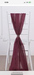 Burgundy Chiffon Chair Sash/Cover 22” x 78” (65 Count) 10 New & 55 Gently Used