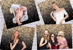 CYLYH 8x6ft Black and Gold Backdrop Glitter Dot Party Decor Vintage Backgroun…