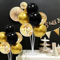 Black and Gold Party Decorations 4 Set Balloon Stand Table Black gold set4