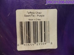 Qty = 1 Pack of 10: Purple Taffeta Chair Sash Tie 840659135698