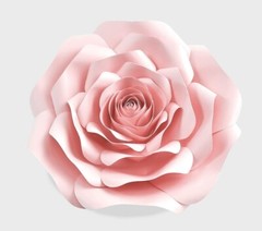 Decor In The Box 13 piece Handmade Paper Flower Set, Fully Assembled-Pink/White