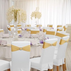 Spandex Chair Sashes 50PCS – Stretch Bands with Buckle for Wedding Party Decor