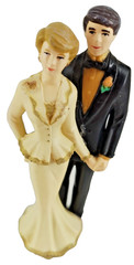 Vintage Wedding Cake Bride & Groom Topper 4.25″ Tall Fast Shipping