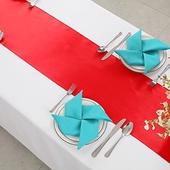 Pack Satin Table Runner 1x 108 Inch, Smooth Table Runners for Wedding 2 Red