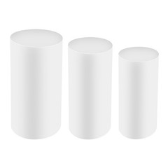 Metal Display Pedestal Stands 3 Pcs White 60×27/65×30/70x35cm Sturdy Cake Stand