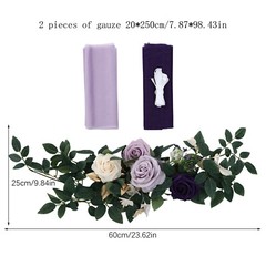 Wedding Chair Back Flowers Artificial Prevent Fading Purple Chair Decorations