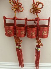 2 Pair Of Chinese Traditional Marry Offsping Treasure Bucket 2.5X2.25中國傳統結婚子孫寶堂筒