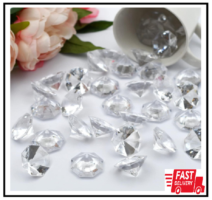 47pcs Acrylic Diamond Gems Pirate Plastic Gem Large Acrylic Gem Jewel Bulk Clear