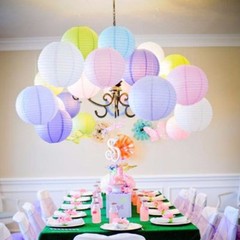 Assorted Chinese round Multi-color paper lantern wedding party hang decoration