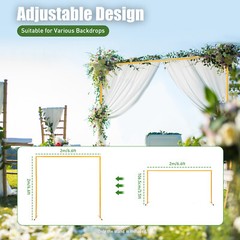 2×2m Flowers/Balloons Stand, Adjustable Wedding Stand, Iron Square Arch Stand