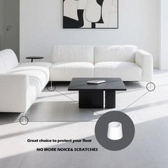 4 PCS White Round Rubber Chair Leg Caps Tips, Vinyl Rubber End Kits, Soft Touch