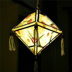 Thailand Handmade Paper Lantern Dried Flower Paper Lampshades Home Hanging Decor