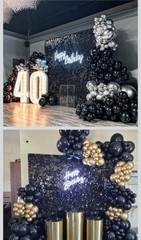 Shimmer Wall Backdrop 24 Pcs Decorative Panels Black