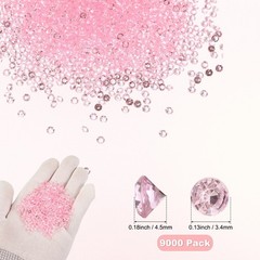 18000-Pack Fake Diamonds Crystal, 4.5mm Mini Clear Acrylic Gems [Pink]