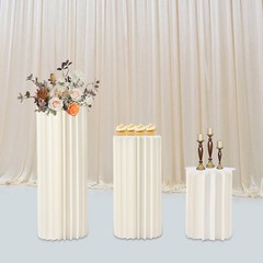 3PCS Cylinder Pedestal Stands Sturdy Multi-Use Display Columns for Wedding,