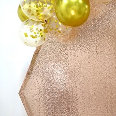 8 ft BLUSH Sparkle Sequin Hexagon Backdrop STAND COVER Party Events Decorations