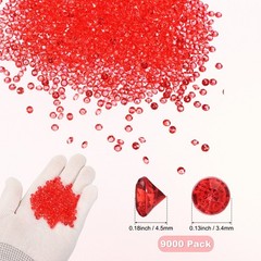 18000-Pack Fake Diamonds Crystal, 4.5mm Mini Clear Acrylic Gems [Deep Red]