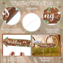 6 Pcs Wedding Direction Road Arrow Sign Ceremony & Reception Wedding This Way
