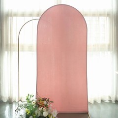 7 ft Fitted Matte Spandex Round Top Wedding Arch Backdrop STAND COVER Events