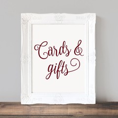 CARDS & GIFTS 8″ x 6.5″ Vinyl Decal Sticker – Wedding Label Sign