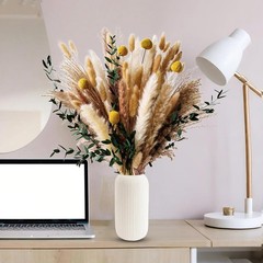 Boho Dried Flowers Bouquet – Olive Green Wall Decor, Ppas Grass Bouquet,