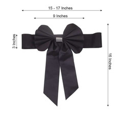 Lot of 25 Black Reversible Satin Wedding Shower Party Bow Tie Chair Decor NEW!