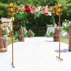 6.56 Ft Gold Wedding Arch Flower Backdrop Decoration Stand Birthday Party Supply