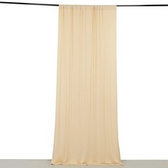 5 ft x 10 ft BEIGE 4-Way Stretch Spandex Divider Backdrop Curtain Party Wedding