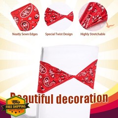 Newwiee Chair Sashes Red Paisley Western Party