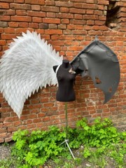 Black and White Angel Wings Devil Lucifer Halloween Costume Luzefer Handmade