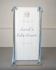 Boho Fabric Wedding Welcome Sign, Custom Linen Ceremony Banner S3