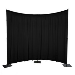 11ft Black Adjustable BACKDROP STAND KIT Curved Pipe Wedding Photo Background