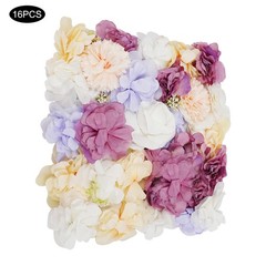 13.77*13.77in Artificial Flower Wall Panels Party Decor 16pc Flower Wall Panel