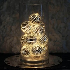 6 ft Warm White LED Disco Mirror Balls Garland Wedding Party Home Decorations
