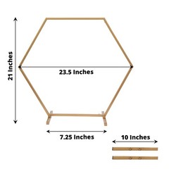 21″ Gold Hexagon Metal Flower FRAME Geometric Table Arch Centerpiece Party Event