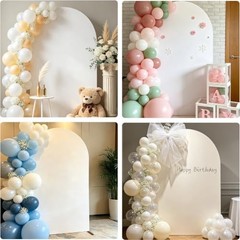 Arch Backdrop Cover Spandex Fitted Arch Party Cover for Photo, Round 6 FT White