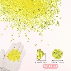 9000-Pack Fake Diamonds Crystal, 4.5mm Mini Clear Acrylic Gems [Deep Yellow]