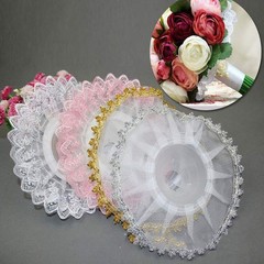NA 10pcs Lace Bouquet Collar, White Lace DIY Wedding Bridal Bouquet Holder (W…