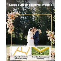 Uimoso Square Metal Arch Backdrop Stand 8 x 8 ft for Weddings and Events
