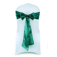 100 Emerald Green Satin Chair Sashes Silky Sateen Chair Bows wedding party décor