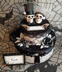 Gothic Wedding,card box,skull,personalized,black,halloween wedding decoration