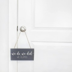 We Eloped Wood Sign, Rustic Farmhouse Style Decorative Home Sign