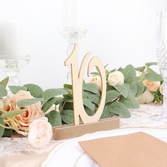 20 Natural 6 in Wood 1-20 TABLE NUMBERS Signs Set Rectangular Base Party Events