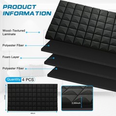 4 PCS Acoustic Panels,48”X24”X2” Sound Proof Foam Panels for Walls,High De…