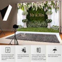 Customized 5x3ft Mr and Mrs Floral Background for Weddings & Celebrations