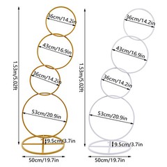Wedding Backdrop Stand(Circle and Square), Detachable 4 Tier Flower Arch Frame