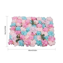 12xArtificial Flower Wall Floral Panel 60x40cm for Wedding Party Backdrop Deco